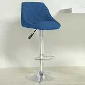 Vidaxl vidaXL Barski stol iz modrega žameta
