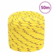 Greatstore Vrv za čoln rumena 18 mm 50 m polipropilen