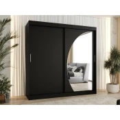 Garderobna omara Hartford 507 (Črna) Črna, 200x200x62cm, Vrata omare: Drsna