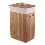 Autronic Koš za perilo bambus, s pokrovom, temno siva (DB2001 GREY-DK)