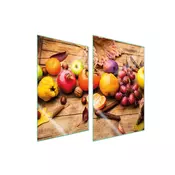 shumee STEKLENI ZAŠČITNI KROŽNIK ZA KUHINJO 2x35x52 SADJE
