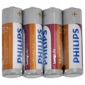 Philips baterije AA/R6 1,5 V velike prstne, 4 kosi.