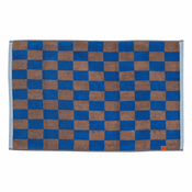 Modra/rjava kopalniška preproga iz organskega bombaža 50x80 cm Retro – Mette Ditmer Denmark