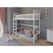 Drveni dječji povišeni krevet Mia - bijeli - 180x80 - Madrac PE pjena 8 cm-spužvasti madrac