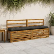 vidaXL Blazina za klop VIANEN 100% poliester Antracit 170 x 30 x 12 cm