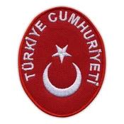 shumee Našitek državnega grba TURČIJE - TÜRKIYE CUMHURIYETI - Magnetna podlaga - Vezen našitek/značka/emblem