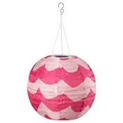 SOLVINDEN LED solarna viseča svetilka, zunanje okrogla/roza temno roza, 30 cm