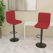 Vidaxl vidaXL Barski stoli, komplet 2 kosov, vinsko rdeči, oblazinjeni s tkanino
