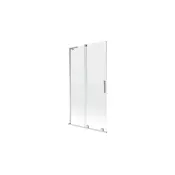 Mexen Velar L Dvoslojna drsna kopalni zaslonka 100 x 150 cm, prozorna, krom - 896-100-003-01-01