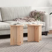 vidaXL Klubska miza 2 pcs Naravni 41.5 x 41.5 x 41 cm