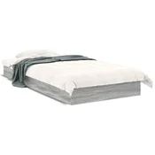 Vidaxl Posteljni okvir siva sonoma 75x190 cm inženirski les