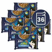 Vrečke FELIX Sensations Jellies, okusen izbor rib v želatini 36x85 g