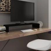 vidaXL Stalak za TV /Monitor Prozirno Staklo Crni 90x30x13 cm