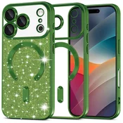 TPU gel ovitek Techsuit Luxury Glitter MagSafe za iPhone 17 Pro - deep green