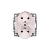 shumee Logi dvojna vtičnica 2x2P+Z vijačna 16A 250V bela 25092