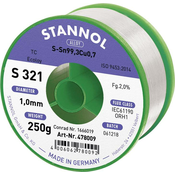 Stannol Stannol S321 2\,0% 1\,0MM SN99CU0\,7CD 250G spajkalna žica\, neosvinčena neosvinčeni\, tuljava Sn99\,3Cu0\,7 ORH1 250 g 1 mm, (20395341)