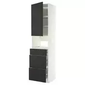 METOD / MAXIMERA Visoki element za ugradb uredaje, bijela/Nickebo mat antracit, 60x60x240 cm