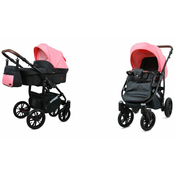 Babylux Optimal Black Coral | 2v1 Kombinirani Voziček kompleti | Otroški voziček + Carrycot