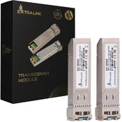 Extralink SFP+ 10G 2-pack | SFP+ modul | 10Gbps, LC/UPC, 1310nm, 10km, enojni način, DOM, namenjen za HP/ARUBA