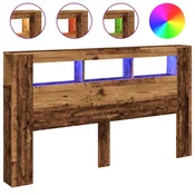 LED uzglavlje boja drva 180x18,5x103,5 cm konstruirano drvo