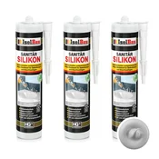 IsolBau Sanitarni silikon svetlo siv Sanitär Silikon 3 x 300ml
