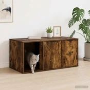 vidaXL Mačja kletka pohištvo Dimljen hrast 100 x 49 x 45 cm