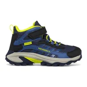 Otroška obutev za uporabo na prostem Merrell Moab Speed 2 Mid A/C Wtpf Navy/Hi Viz UK 10 (Kid)
