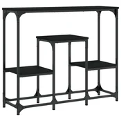Vidaxl Konzolna mizica črna 89,5x28x76 cm inženirski les