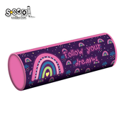 S-COOL SC2519 Okrugla pernica Follow your dreams 7.3x21.5cm, Ljubicasta