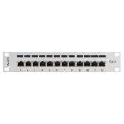 Lanberg PPF6-9012-S Patch Panel, 12 vrat, kovinski, siv