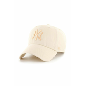 Pamučna kapa sa šiltom 47 brand MLB New York Yankees boja: bež, s aplikacijom, B-NLRGW17GWS-NTM