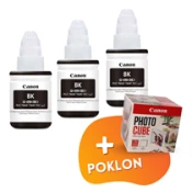 Canon - Komplet bocica za Canon GI-490 (0663C001AA) (G1400/2400/3400) (crna), original, 3 komada + GRATIS POKLON