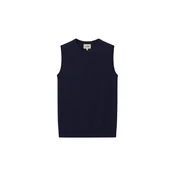 GOBI Cashmere Pleten brezrokavnik Womens Essential Cashmere Crewneck Vest mornarska