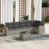 7-dijelni set vrtnih sofa svjetlosivi od poliratana