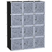 Homestar omara modularni garderobni sistem 111x47x145 cm črno-bela