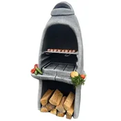 Casa Padrino luxury concrete garden grill gray 156 x 61 x H. 223 cm