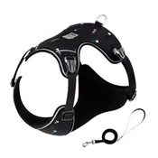 TRUELOVE oprsnica in povodec BLACK XXS