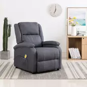 VIDAXL električna masažna fotelja od tkanine, tamnosiva