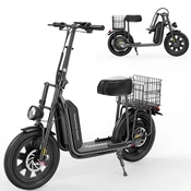 ISCOOTER iScooter F7 električni skiro s sedežem in košaro, 1000 W, odstranljiva baterija 48 V 10,4 Ah, do 50 km, 16 široke pnevmatike