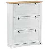 Vidaxl omara za čevlje Corona Bela 99 x 32 x 122 cm Masivno borovo les