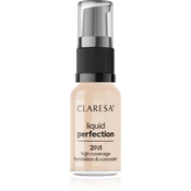 Claresa Liquid Perfection 2in1 visoko prekrivni tekoči puder odtenek 102 Warm Medium 18 g