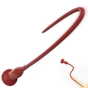 SuperLove Premium Silicone Vibrating Urethral Sound for Deep Stimulation Red