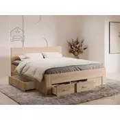 Postelja s predali Mons - 180x200 cm - sonoma hrast