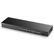 Zyxel GS1900-24 v2, 24-portno pametno stikalo GbE L2, za vgradnjo v omaro, brez ventilatorja