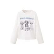 MANGO KIDS Majica TREND golobje modra / črna / bela
