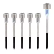 Northix Set solarnih LED vrtnih svetilk srebrne za poti IP44