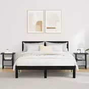 vidaXL Nočna omarica s predalom 2 pcs Črna Orehovina 41 x 40 x 45 cm