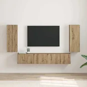 vidaXL TV stenska omara 2 pcs Oreh 30 x 31 x 80 cm Konstruiran les