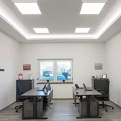 DOTLUX LED plošča FLATugr, bela, 62 x 62 cm, kovinska, 36 W CCT - Študija/pisarna - Aluminij