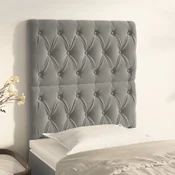 Uzglavlje svijetlosivo 80x7x118/128 cm baršunasto